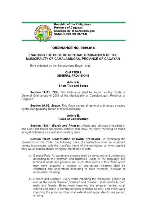 CODE OF GENERAL ORDINANCES OF BATANGAS CITY.